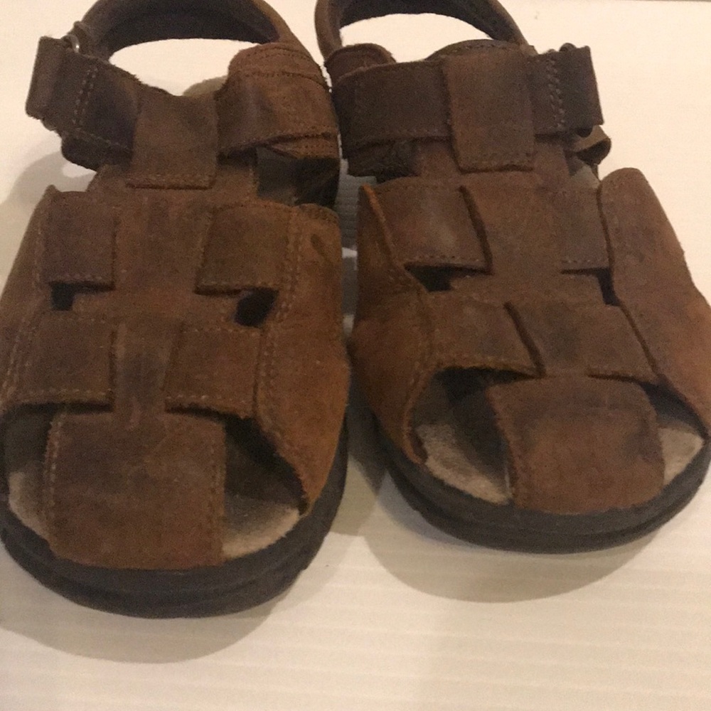 Boys Stride Rite leather woven Velcro Samdal